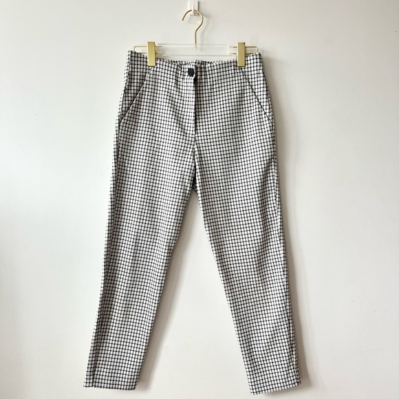 AYRTIGHT White/Black Houndstooth Plaid Mid-Rise Trousers - Picture 1 of 7
